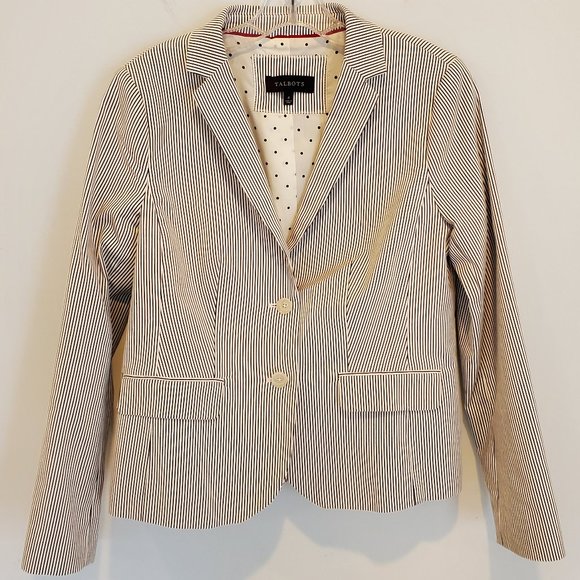 Talbots Jackets & Blazers - Talbots Black/white stripe blazer, Size 4, EUC